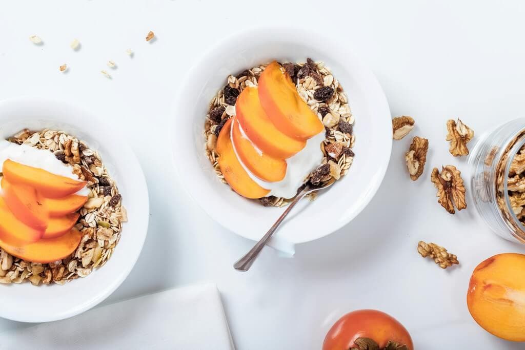 Breakfast bowls arranged for an online menu