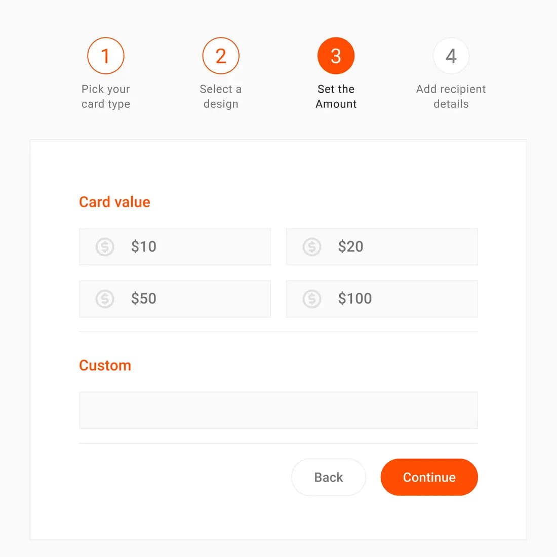 Peblla gift card setup step 3