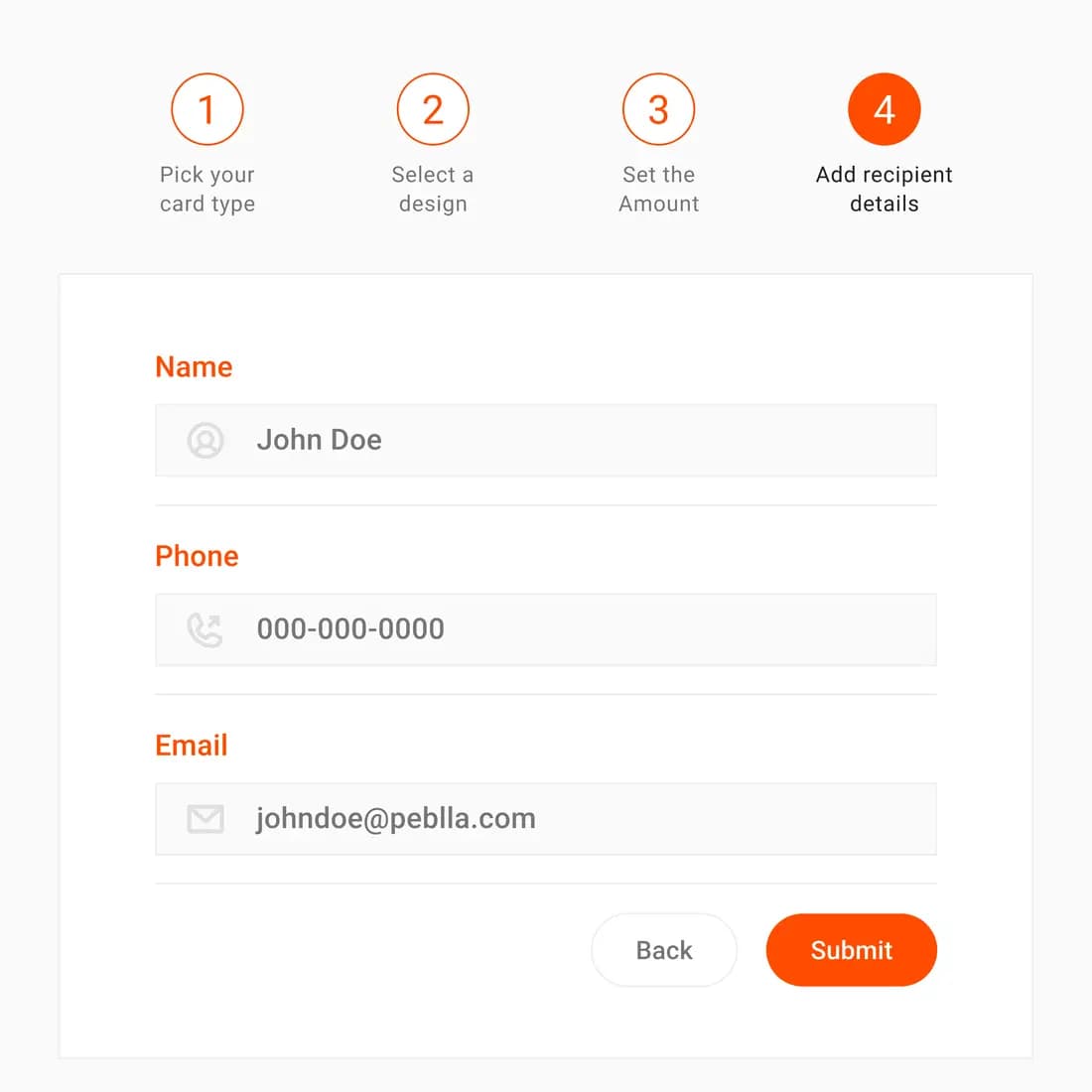 Peblla gift card setup step 4