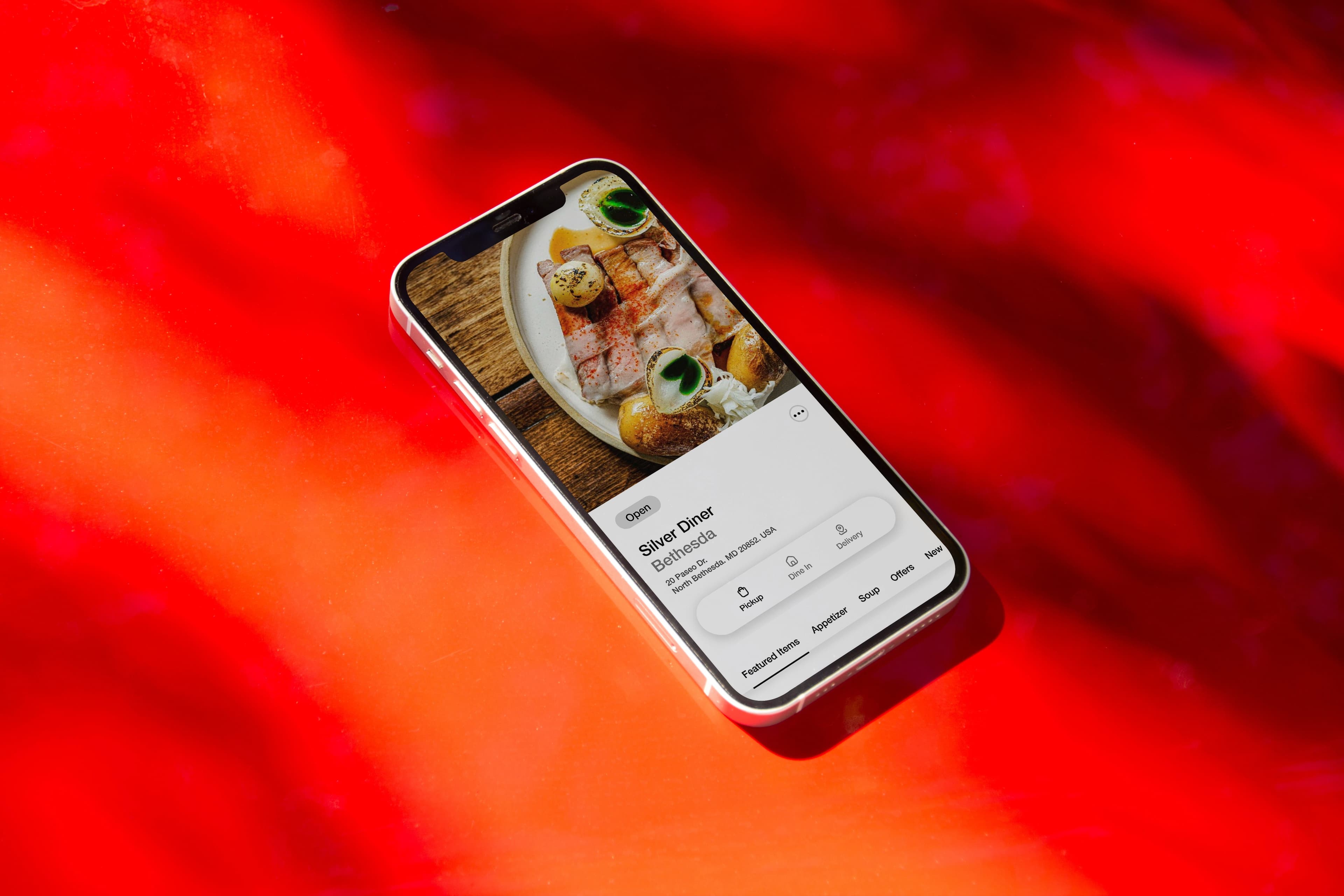 Restaurant guest using a branded ordering app