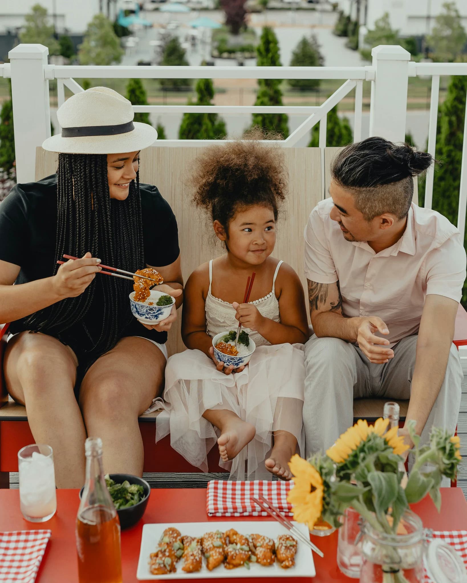 Restaurant guests enjoying a connected dining experience